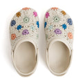 Bolo Clog - Hand Crochet - Natural Multi Flowers