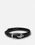 New Gamle Leather Bracelet, Silver Tone