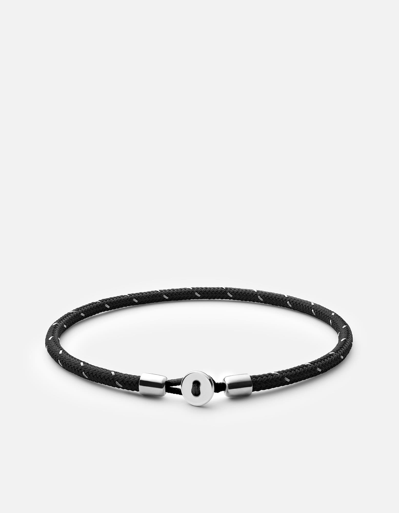 Nexus Rope Bracelet, Sterling Silver / Black/Steel
