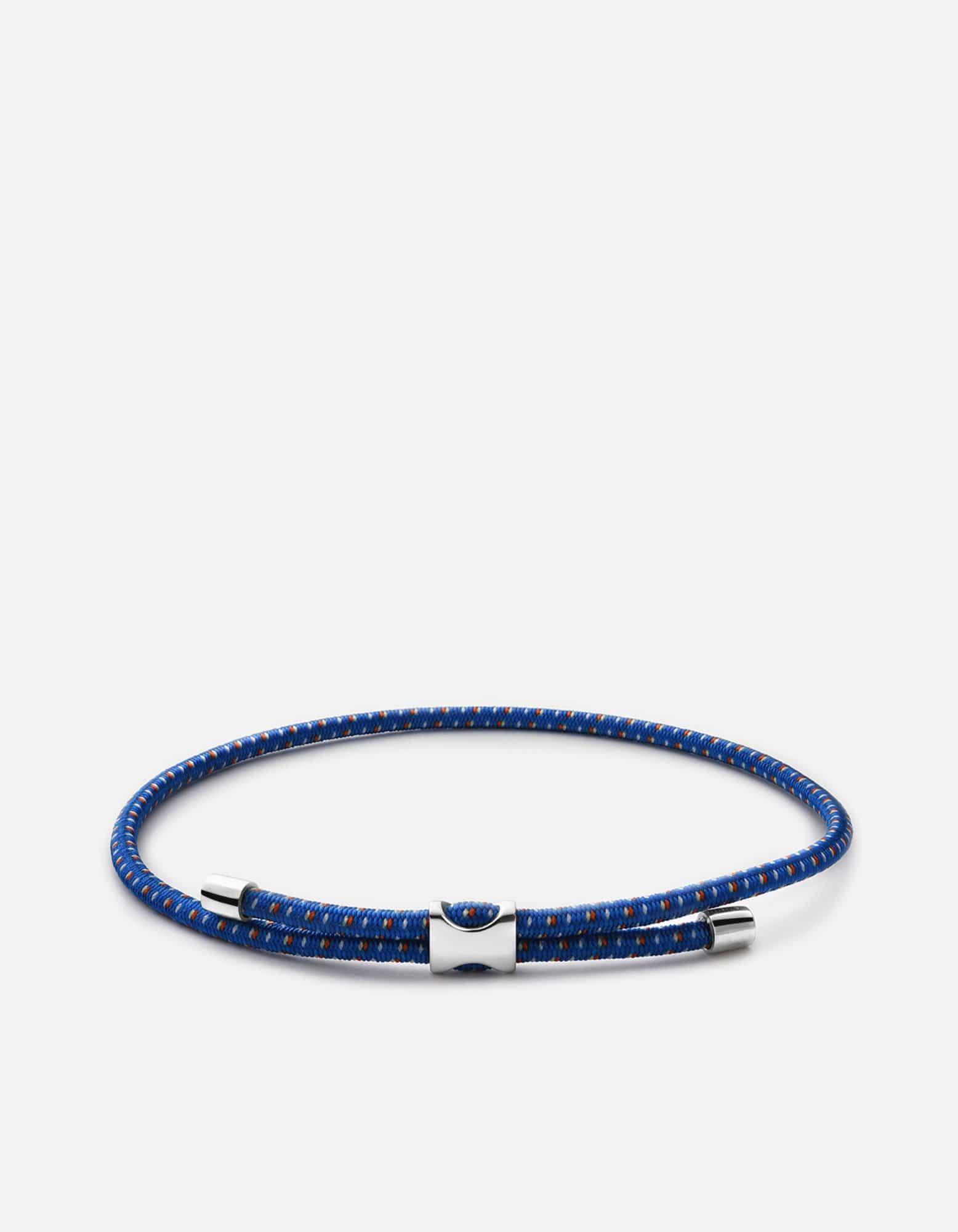 Orson Pull Bungee Rope Bracelet, Sterling Silver / Cobalt Blue
