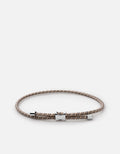 Orson Pull Bungee Rope Bracelet, Sterling Silver/Cream-Black