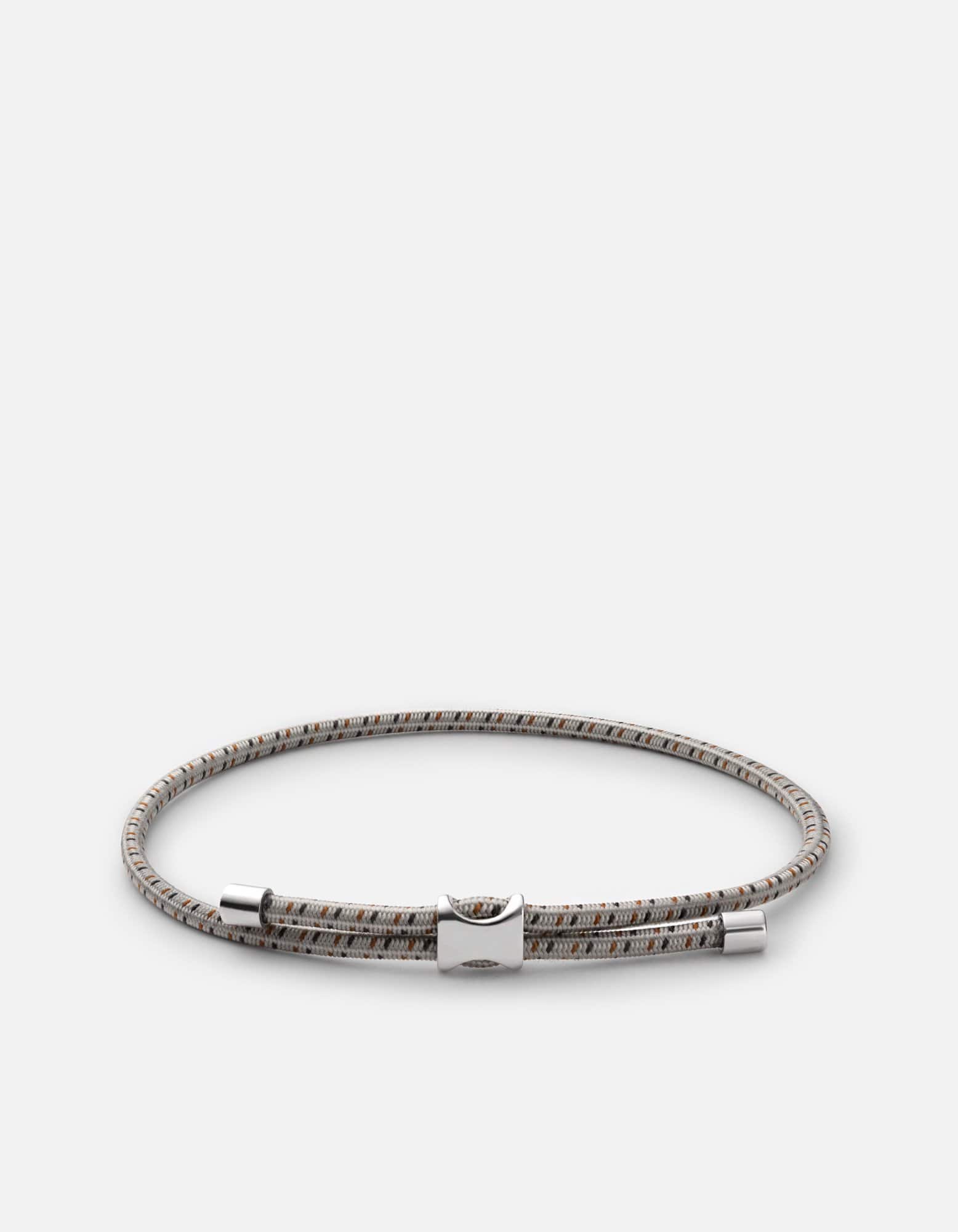 Orson Pull Bungee Rope Bracelet, Sterling Silver / Hunter/Black