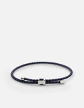 Orson Pull Bungee Rope Bracelet, Sterling Silver / Navy/Brown