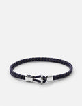 Orson Loop Bungee Navy/Brown Rope Bracelet, Sterling Silver