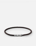 Juno Leather Bracelet, Sterling Silver / Brown