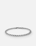 4mm Cuban Chain Bracelet, Sterling Silver