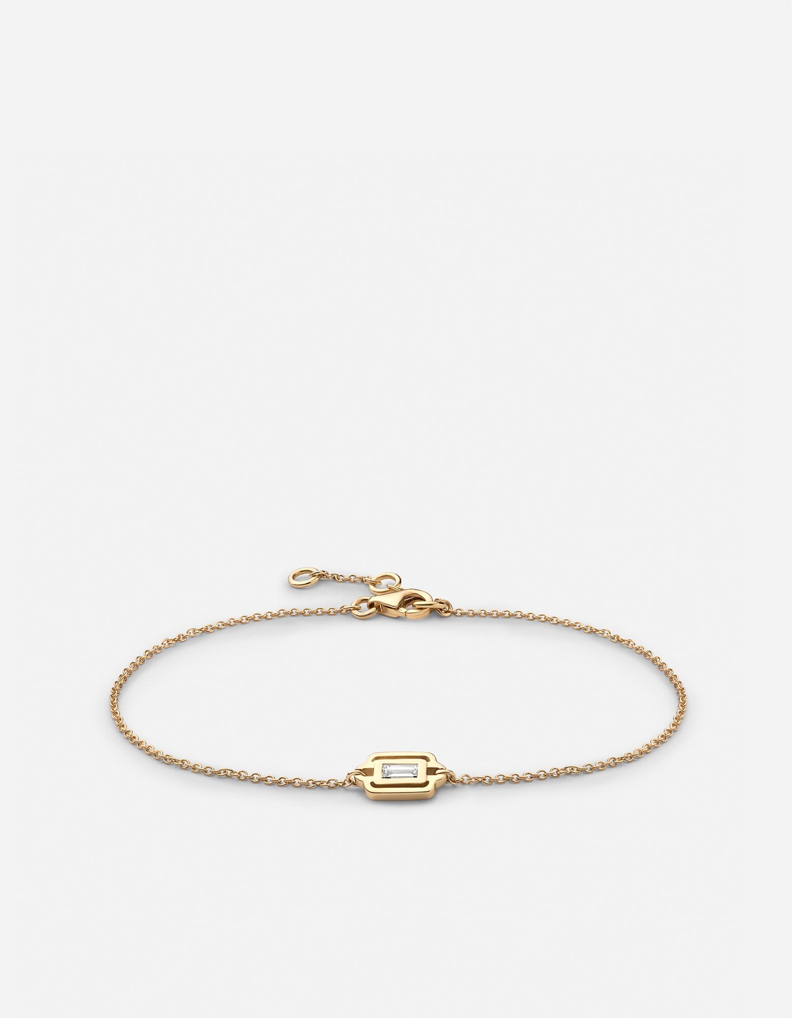 Luna Bracelet, 14k Gold Baguette Pavé