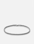 2.4mm Rope Chain Bracelet, Sterling Silver