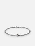 Opus Sapphire Type Chain Bracelet, Sterling Silver/Black