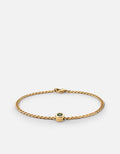 Opus Chalcedony Type Chain Bracelet, Gold Vermeil/Green