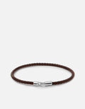 Cruz Leather Bracelet, Sterling Silver / Brown