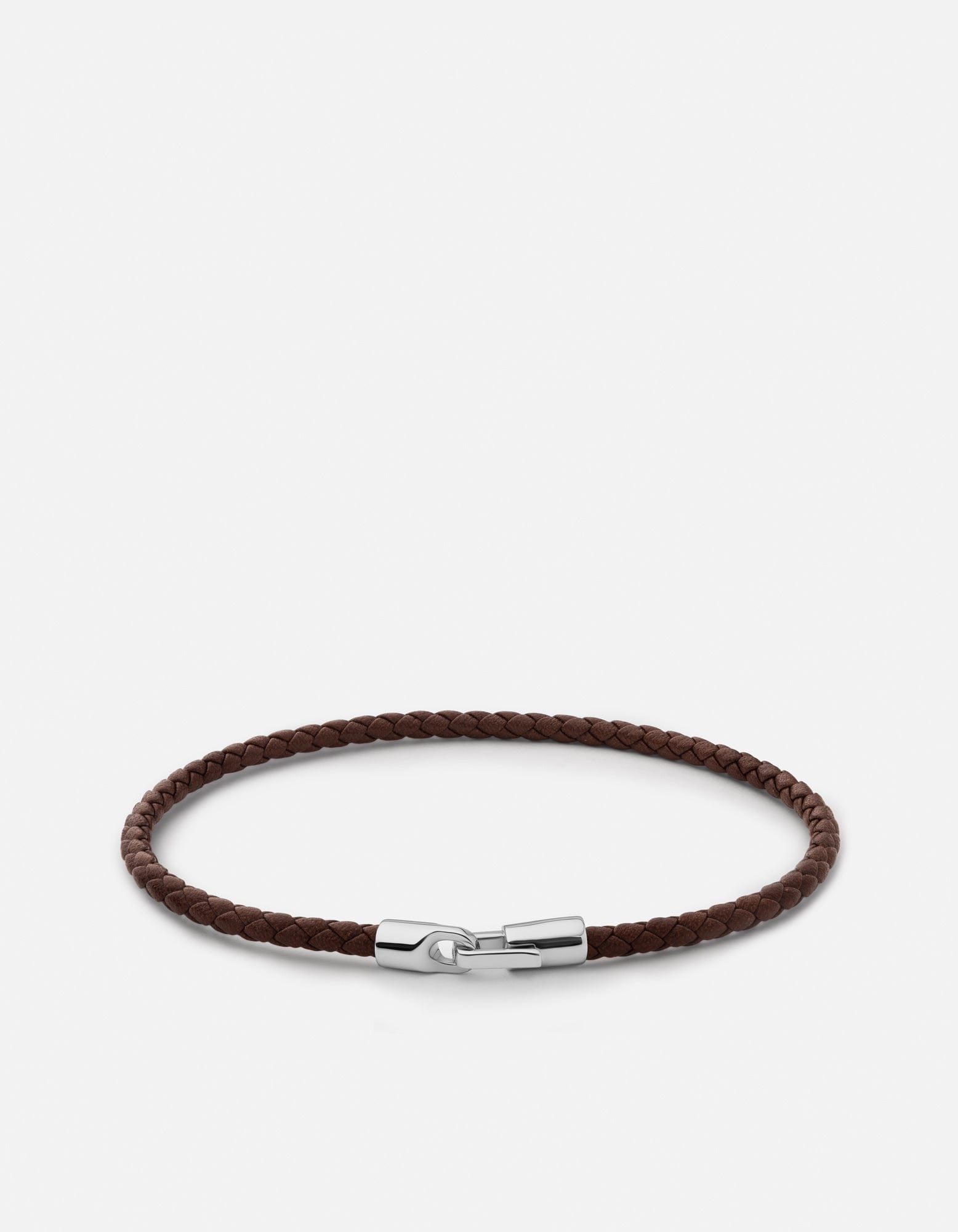 Cruz Leather Bracelet, Sterling Silver / Brown