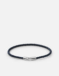 Cruz Leather Bracelet, Sterling Silver / Navy