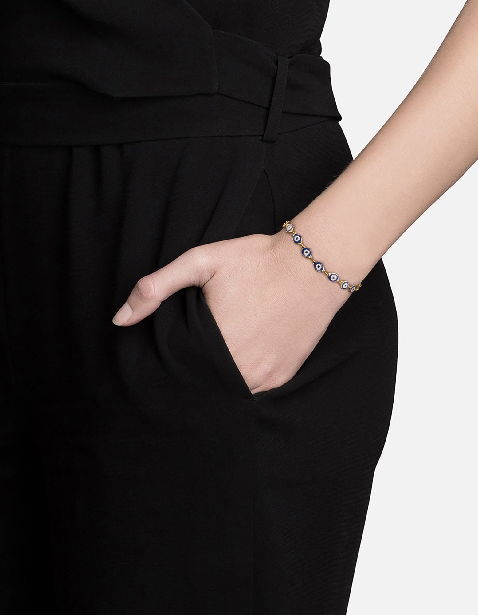 Blue Eye Bracelet, Gold Vermeil/Blue