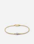 Single Blue Eye Bracelet, Gold Vermeil w/Enamel