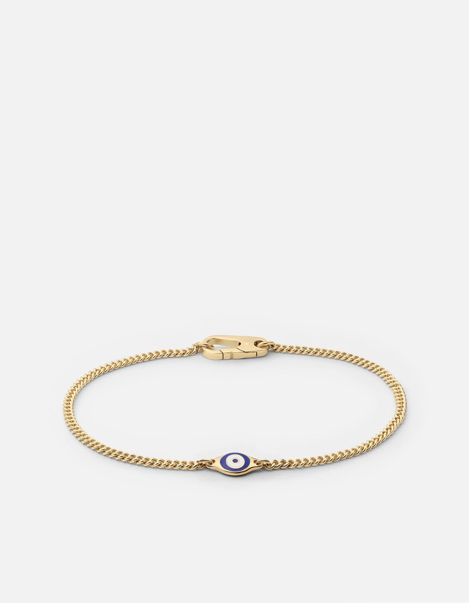 Single Blue Eye Bracelet, Gold Vermeil w/Enamel