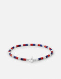 Kai Beaded Bracelet, Sterling Silver / Red/White/Blue