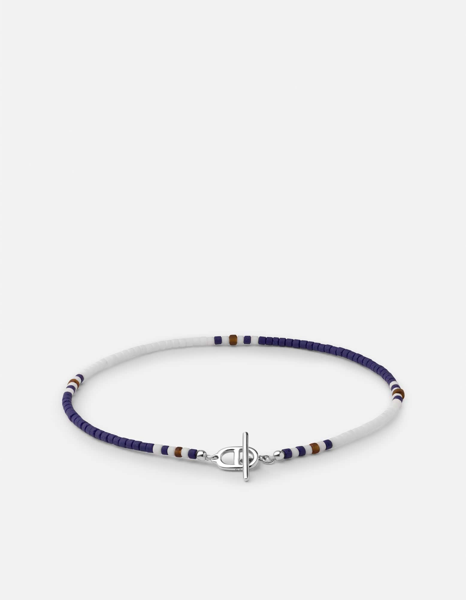 Avi Bracelet, Sterling Silver / Blue/White