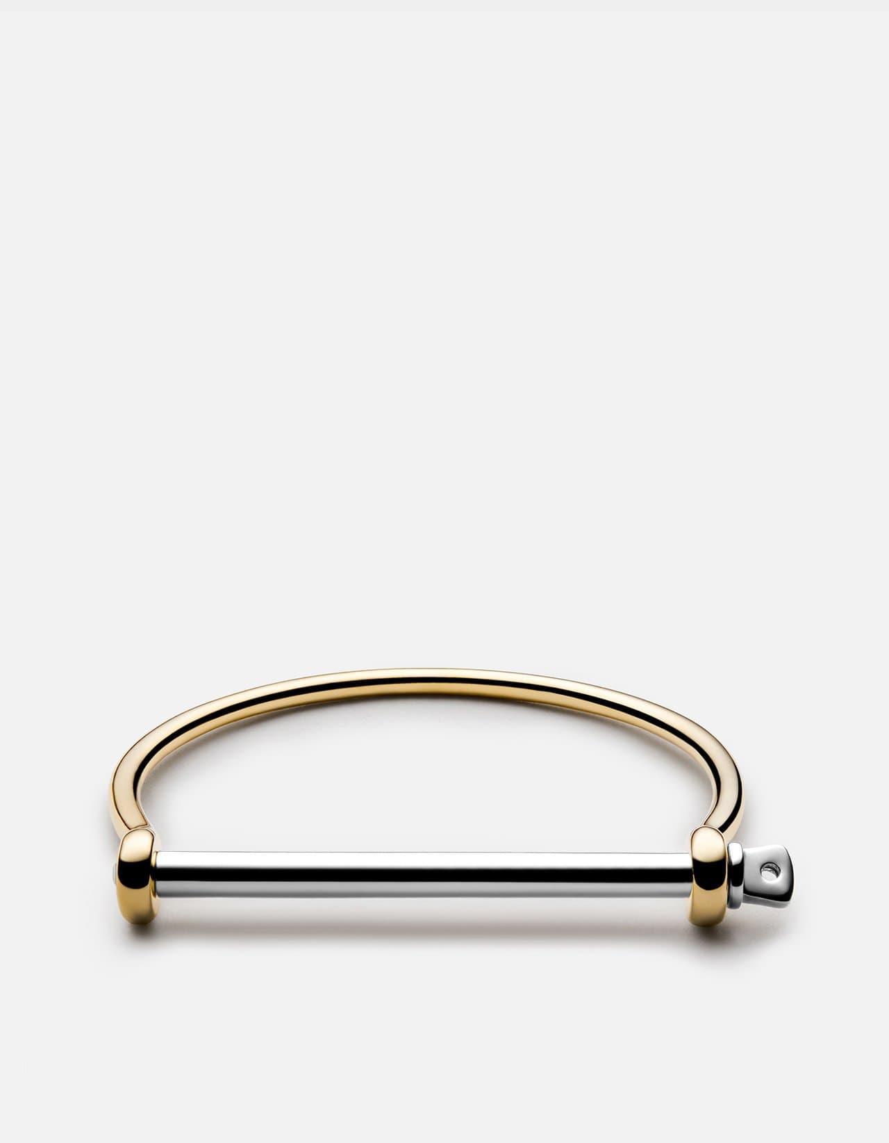 Thin Screw Cuff, Gold/Silver
