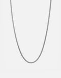 3mm Cuban Chain Necklace, Sterling Silver