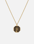 Faceless King Necklace, Gold/Gray