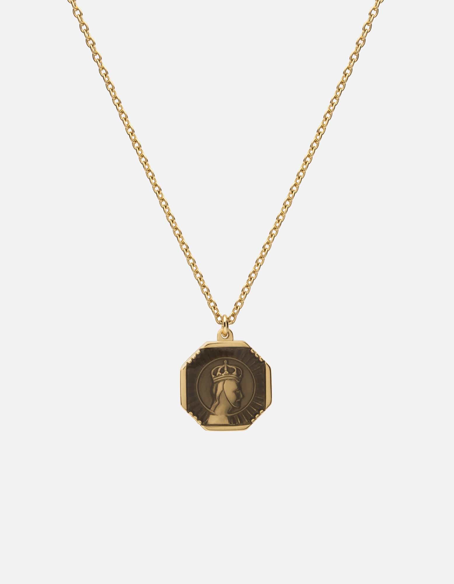 Faceless King Necklace, Gold/Gray