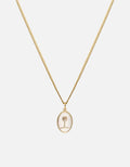 Mini Palm Necklace, Gold Vermeil/Off-White