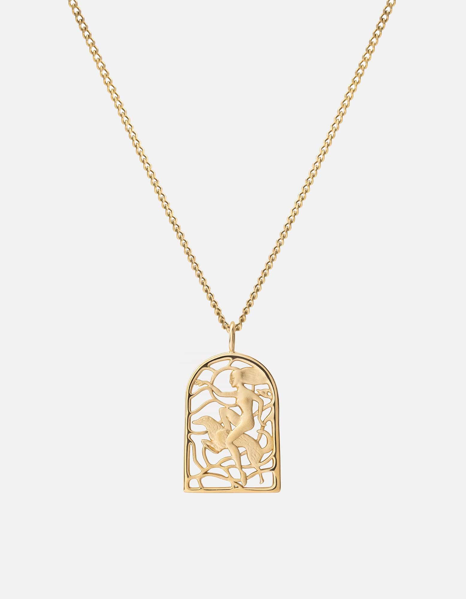 Rider Pendant Necklace, Gold Vermeil