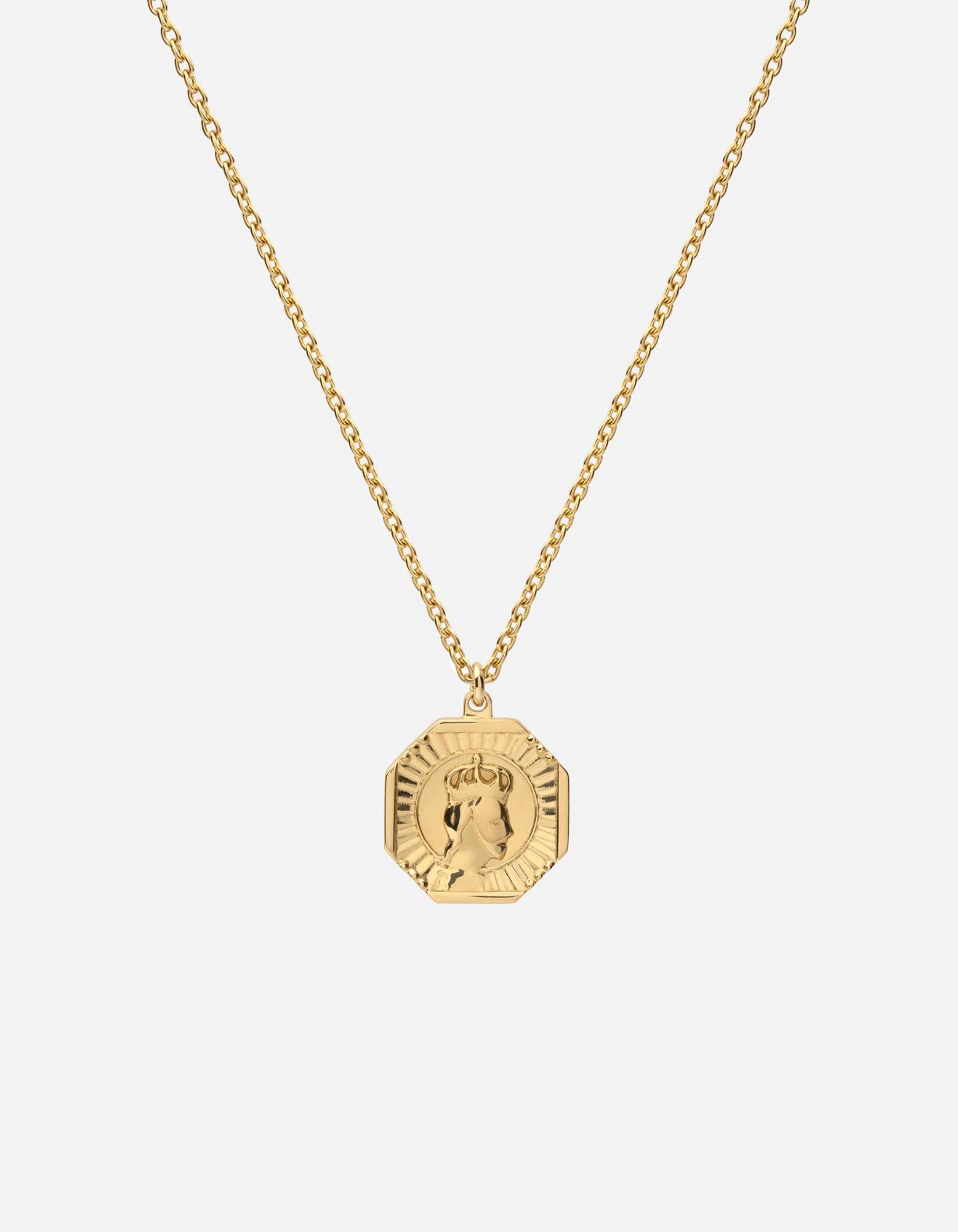 Faceless King Necklace, Gold Vermeil