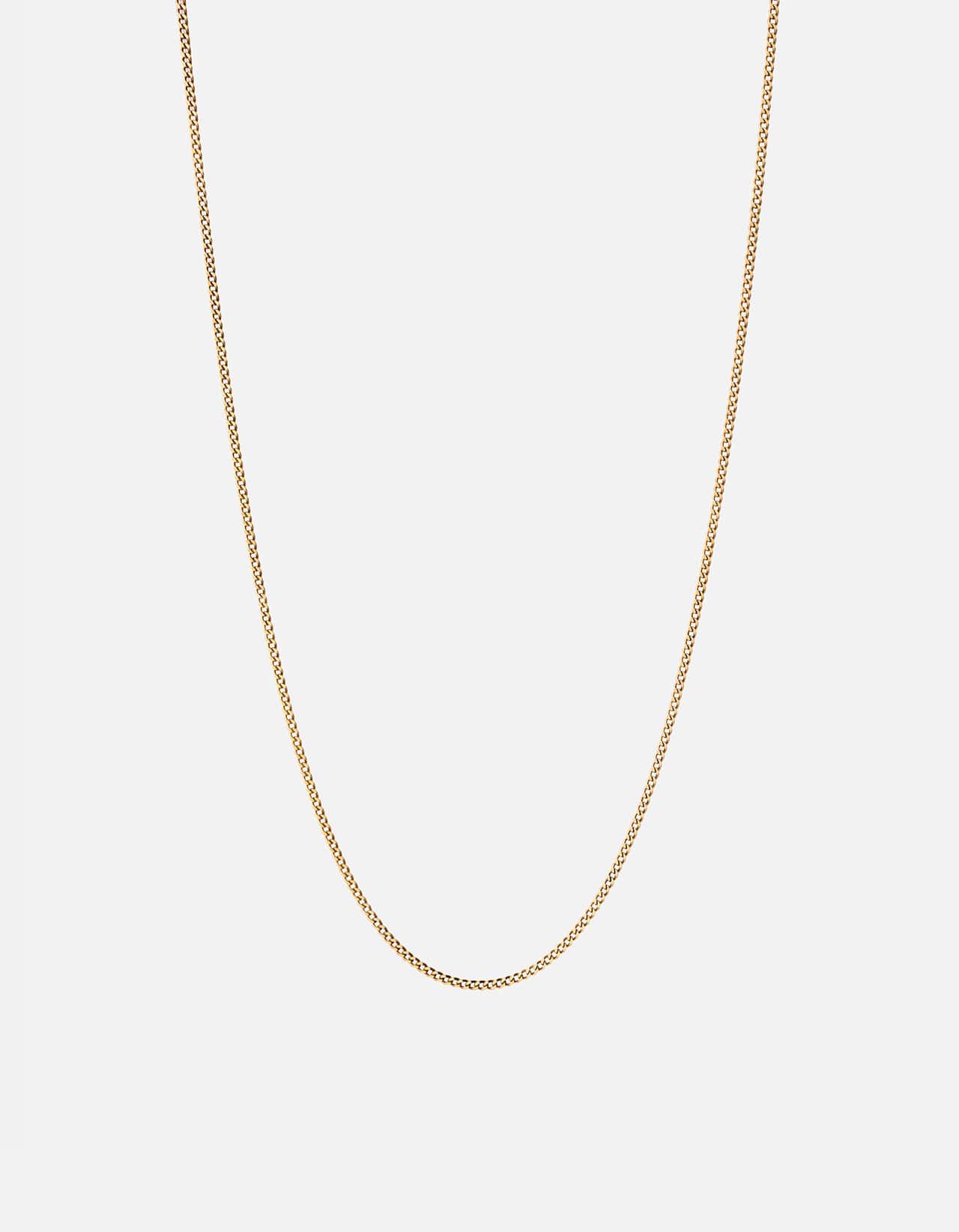 1.3mm Cuban Chain Necklace, Gold Vermeil