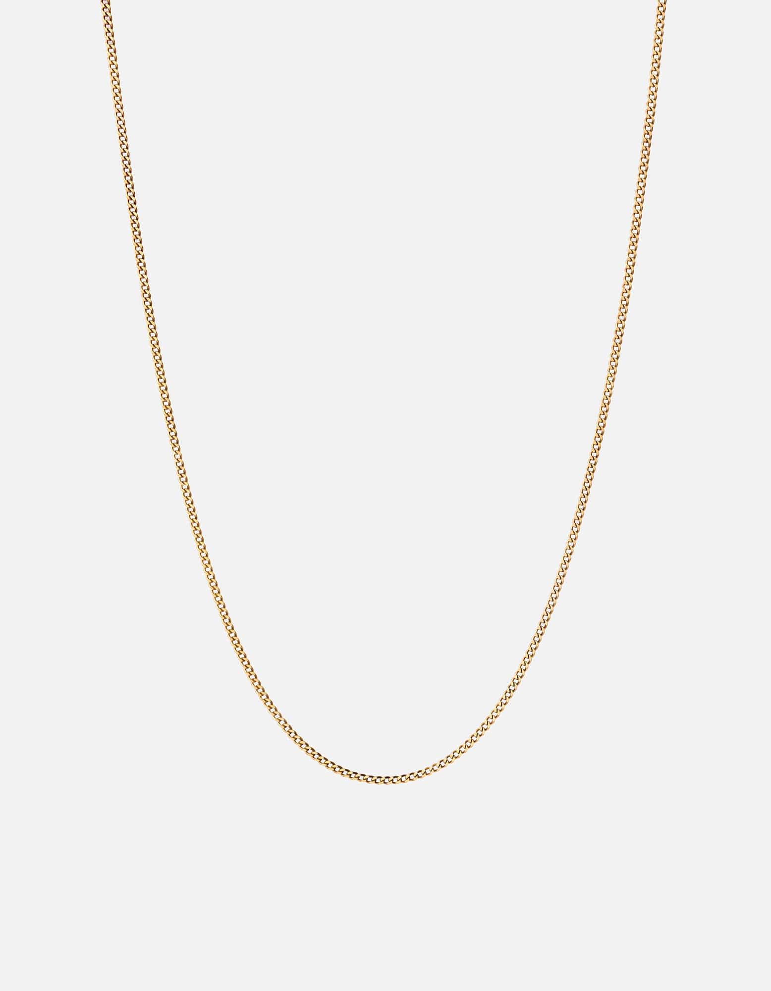 1.3mm Cuban Chain Necklace, 14k Gold