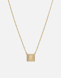 Aria Necklace, 14k Gold Pavé