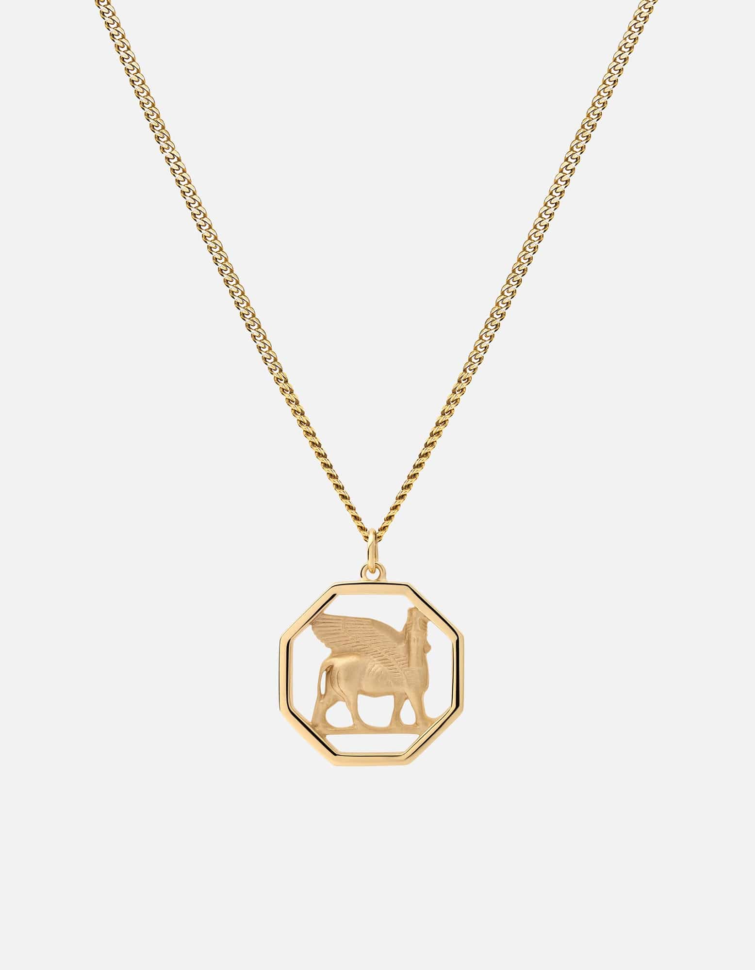 Lamassu Necklace, Gold Vermeil