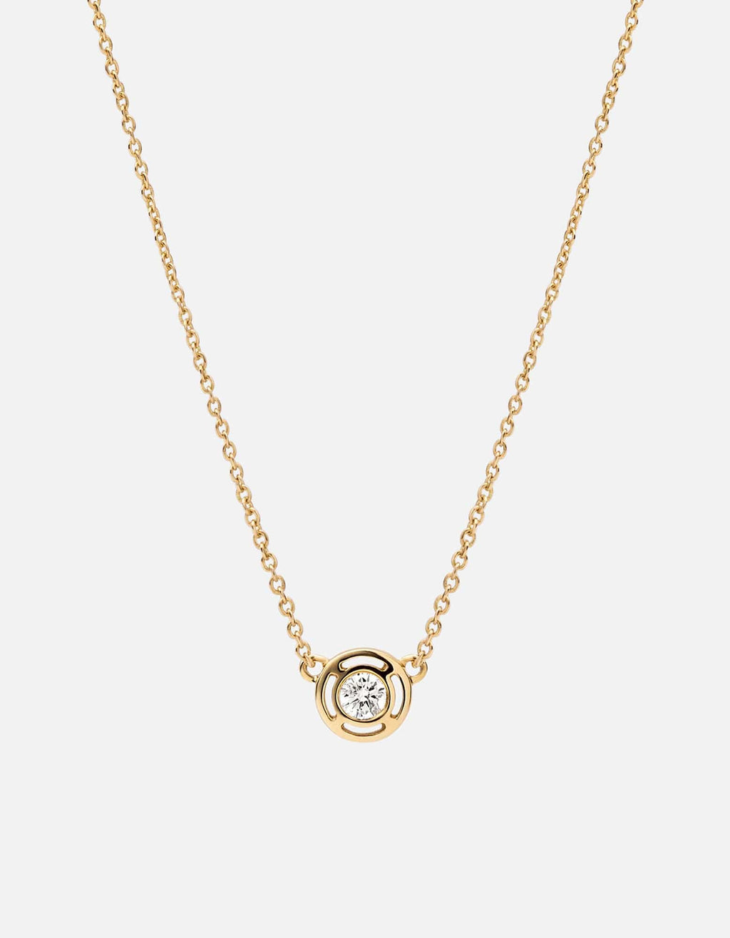 Luna Necklace, 14K Gold/Diamond