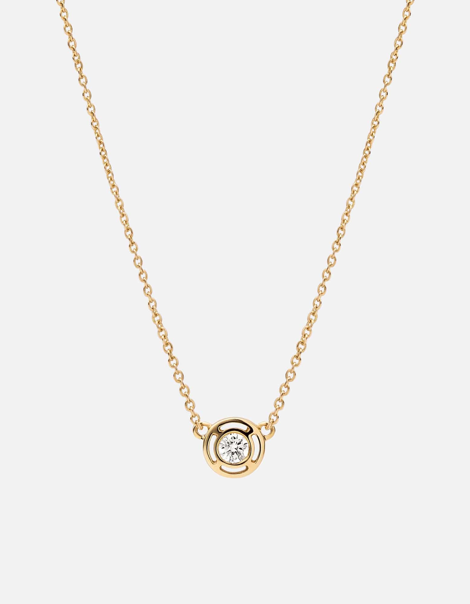 Luna Necklace, 14K Gold/Diamond