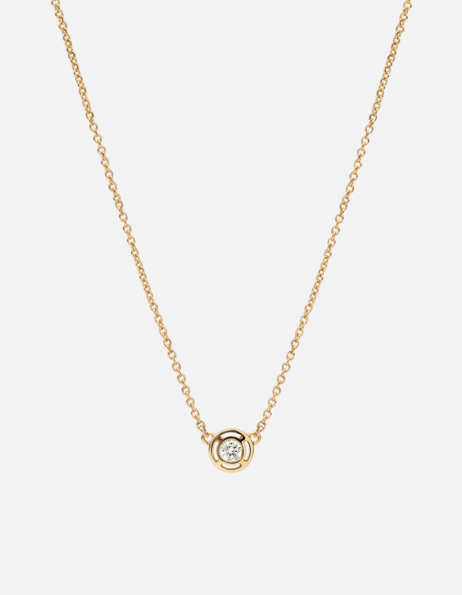 Mini Luna Necklace, 14K Gold/Diamond