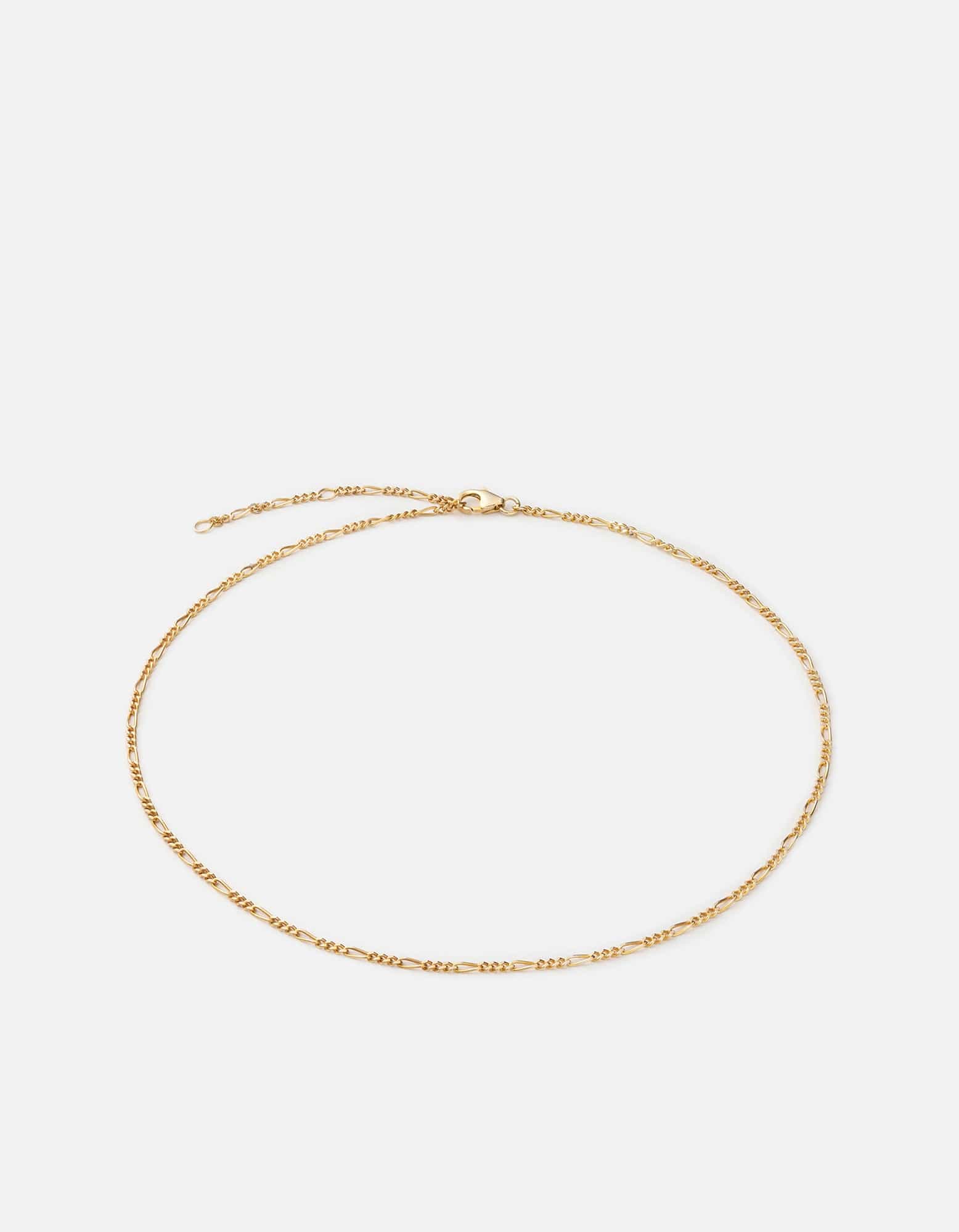 3mm Figaro Chain Choker, Gold Vermeil