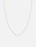 Capra Necklace, 14k Gold Pavé