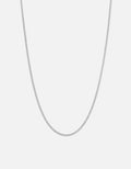 2mm Cuban Chain Necklace, Polished Silver