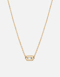 Luna Necklace, 14k Gold Baguette Pavé