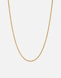 2.4mm Rope Chain Necklace, Gold Vermeil