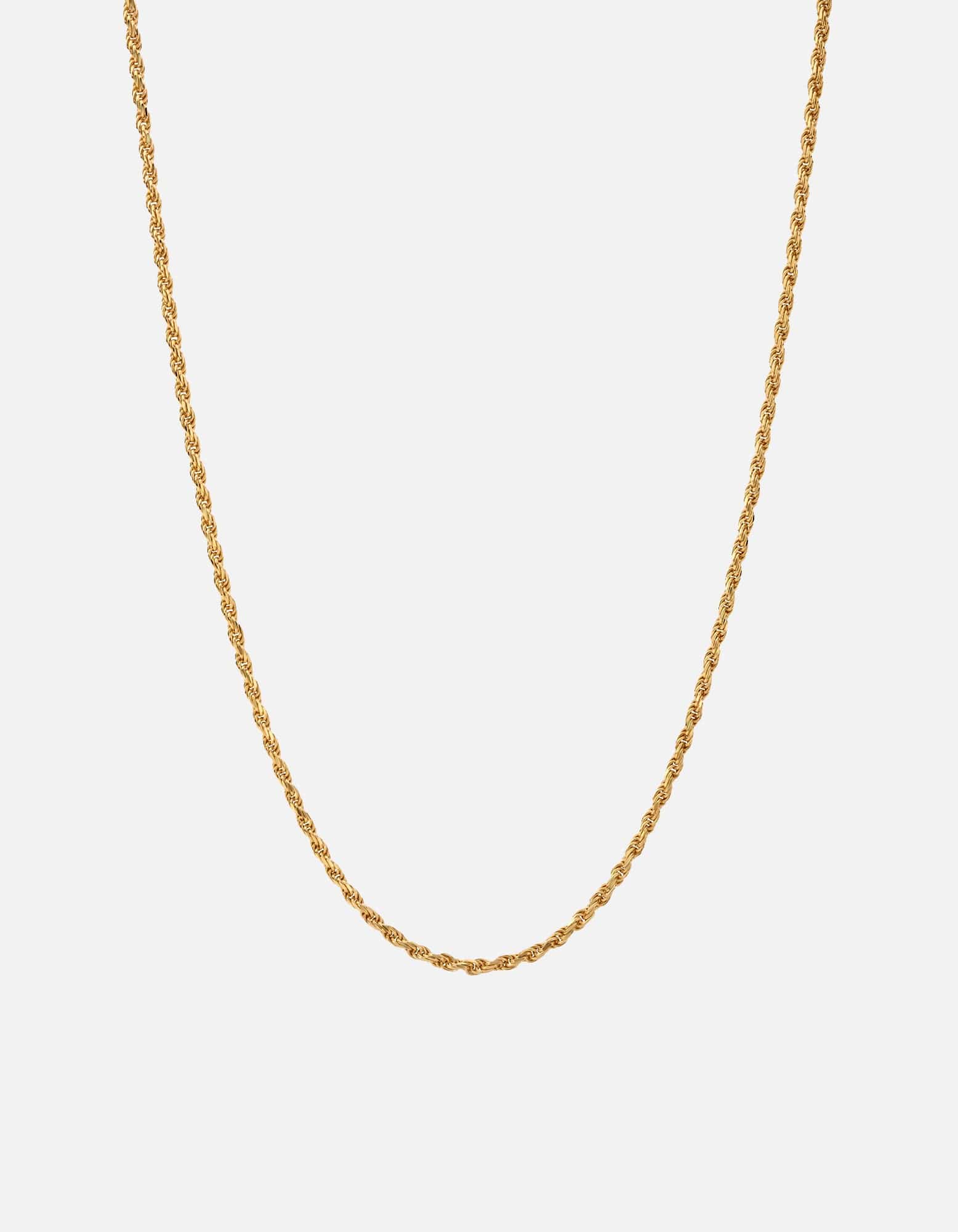 2.4mm Rope Chain Necklace, Gold Vermeil