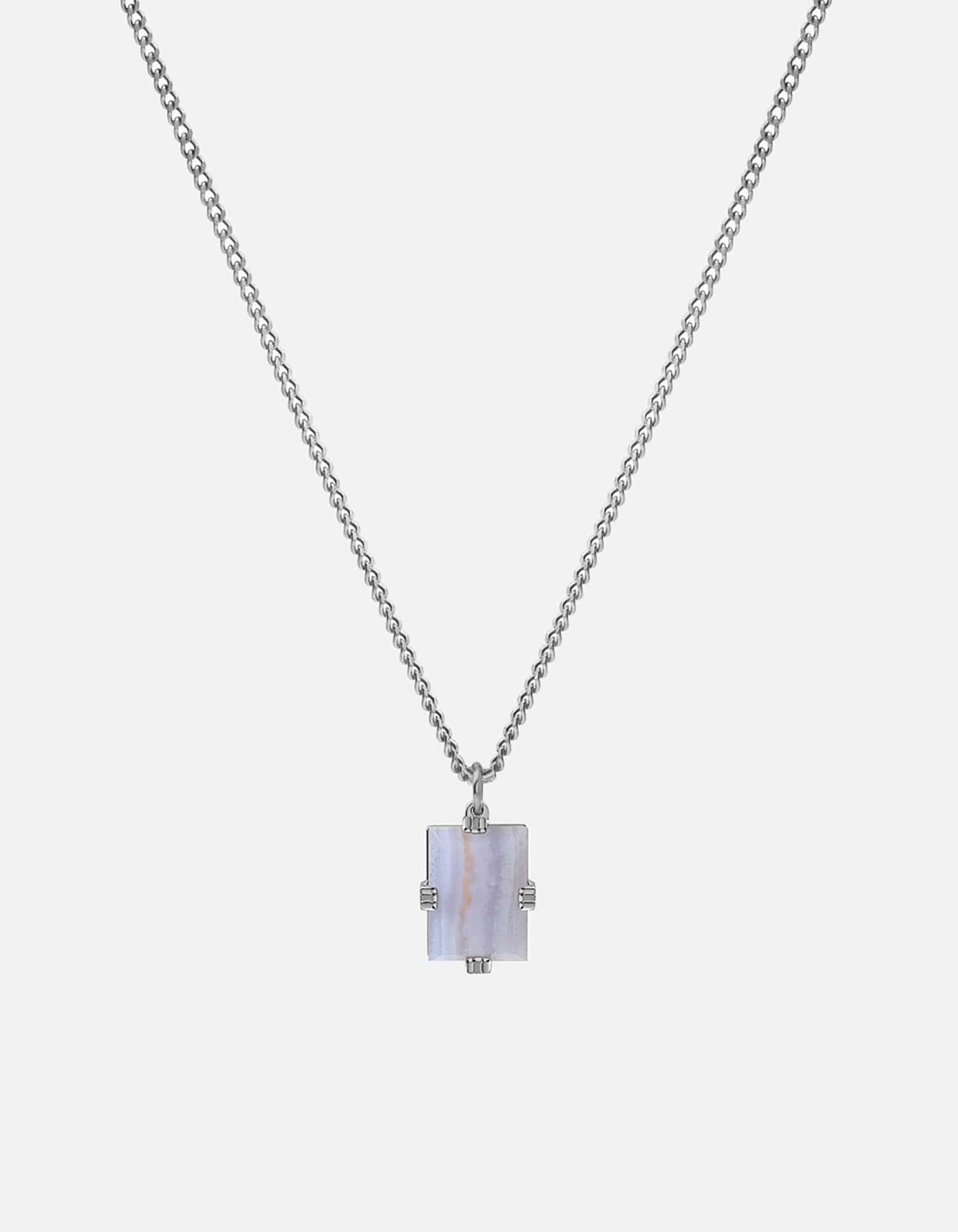 Lennox White Agate Necklace, Sterling Silver
