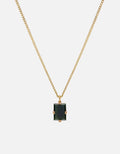 Lennox Green Agate Necklace, Gold Vermeil
