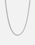 4mm Cuban Chain Necklace, Sterling Silver