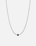 Eye of Time Type Chain Necklace, Sterling Silver/Blue