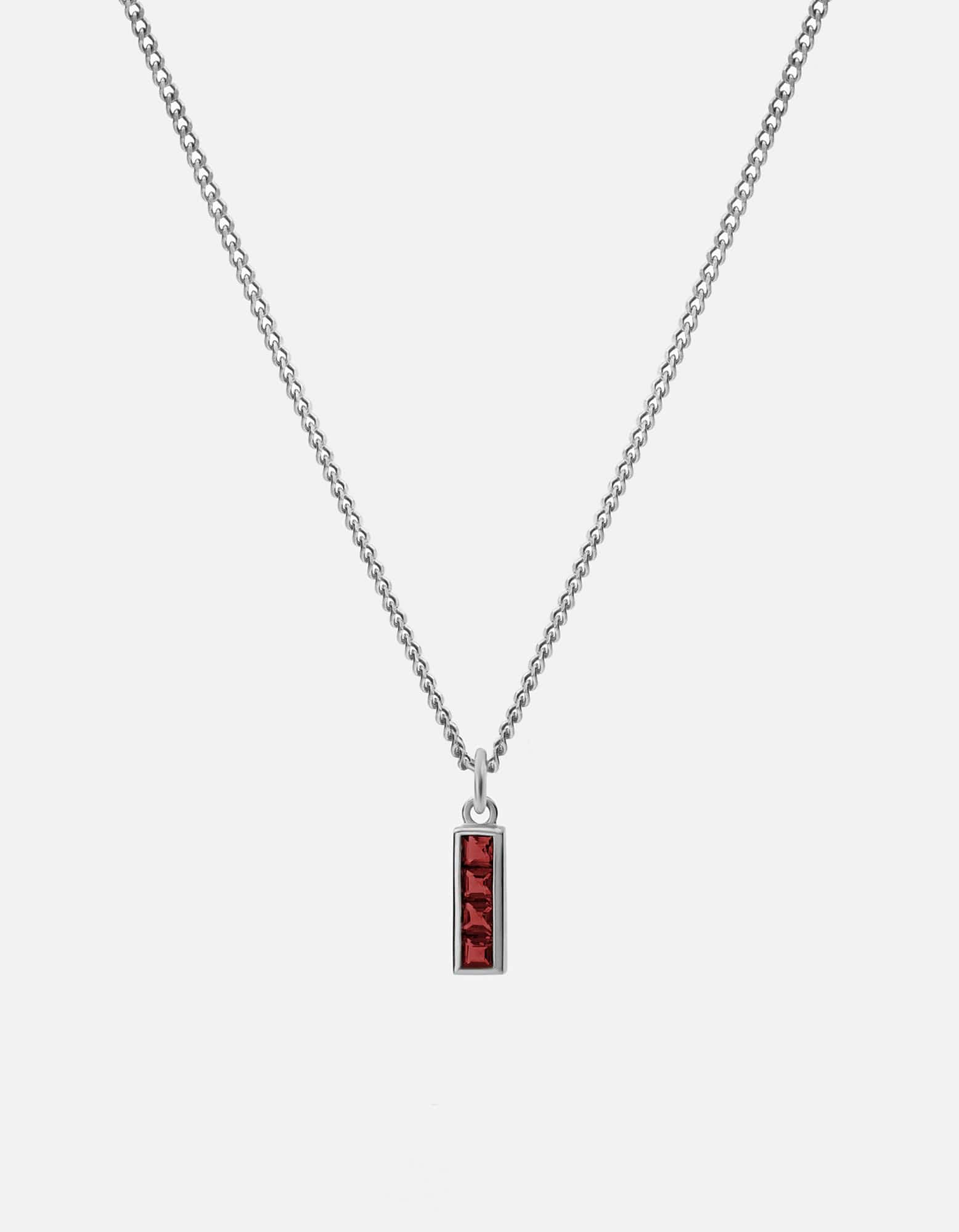 Totem Garnet Necklace, Sterling Silver