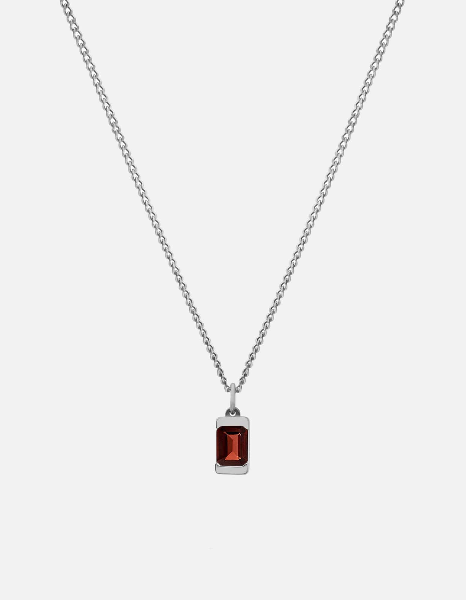 Valor Garnet Necklace, Sterling Silver