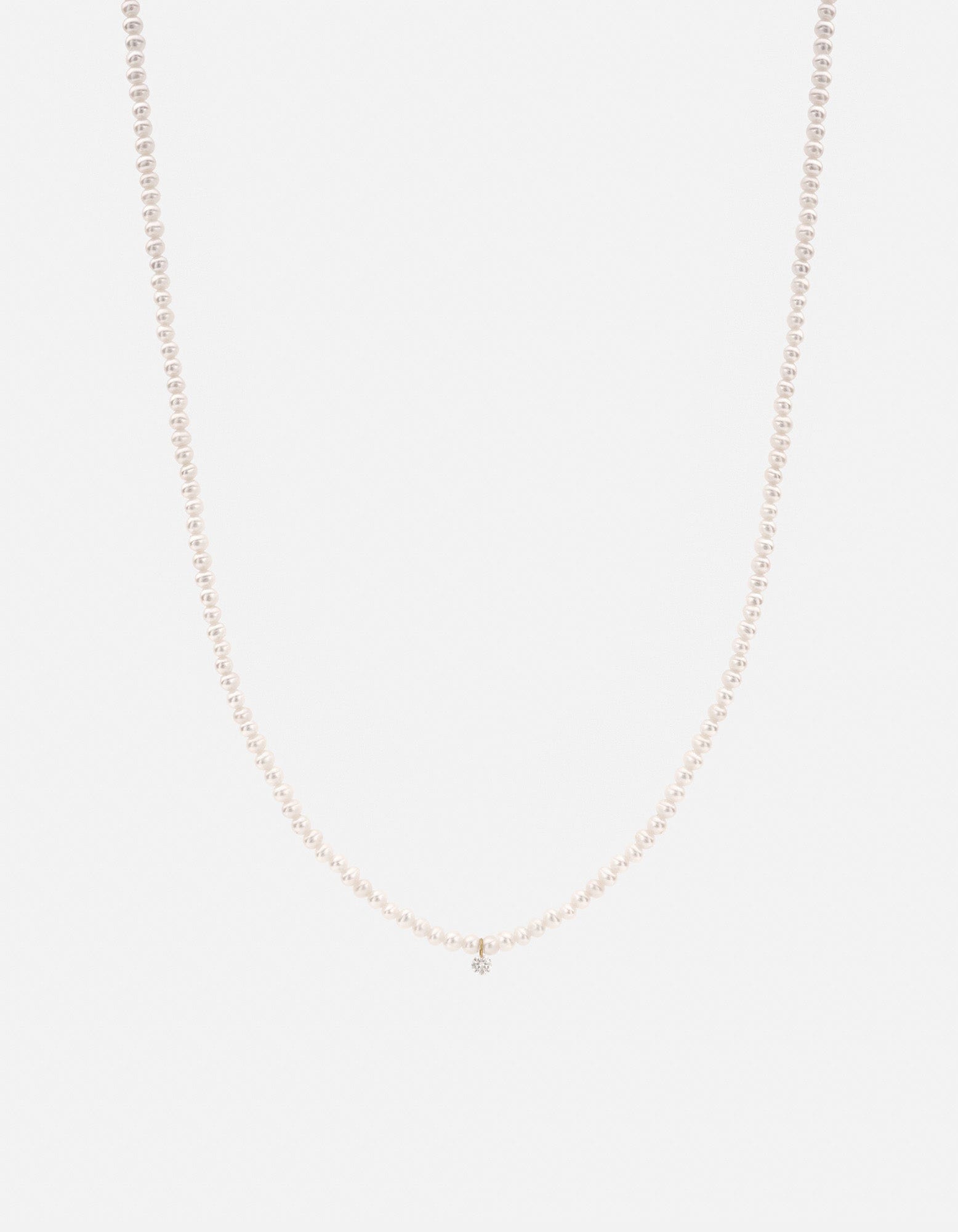 Nava Pearl Necklace, 14k Gold Pavé