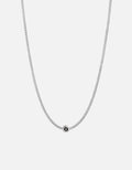 Opus Sapphire Type Chain Necklace, Sterling Silver/Black